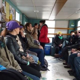 Waiting for the ferry to go to Newcastle Island 08 March 2014.