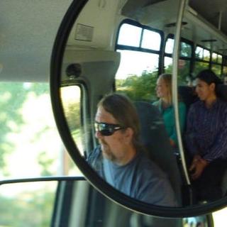 On the bus with Craig as driver