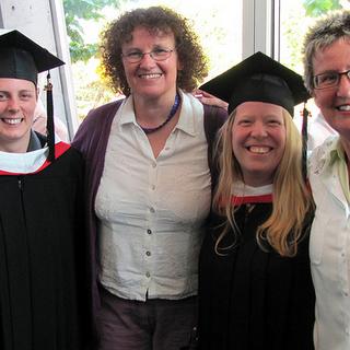 Michelle, Rachel, Liz, & Catherine Colleagues from Psychology & Global Studies with graduands. 