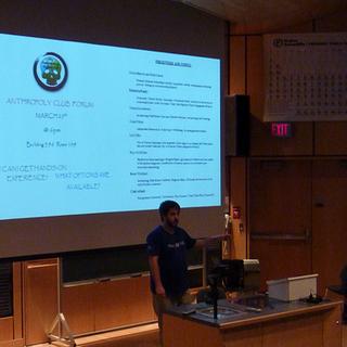 Introductions Brent, Chair of the Anthropology Student Club, offering opening remarks.