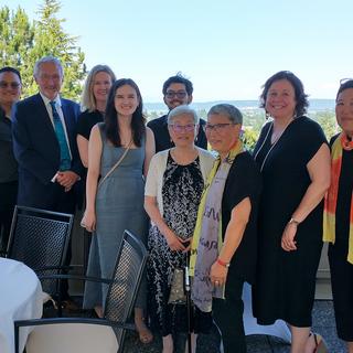 Chancellor's Reception with Honourary Doctorate recipient, Masako Fukawa, centre.  June 22, 2023.
